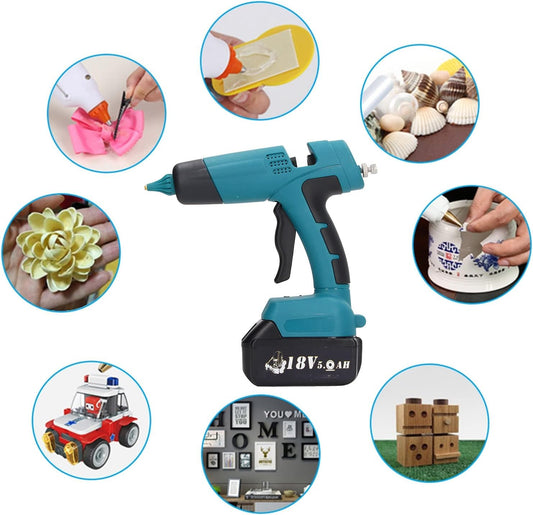 60W Cordless Hot Melt Glue Gun – Quick Heat, Easy Use, LED Indicator, Wide Application