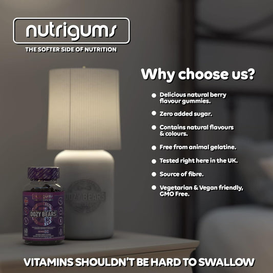 Sleep Support Gummies with 5-HTP, L-Tryptophan & Vitamins – Vegan, Berry Flavor, 60 Ct