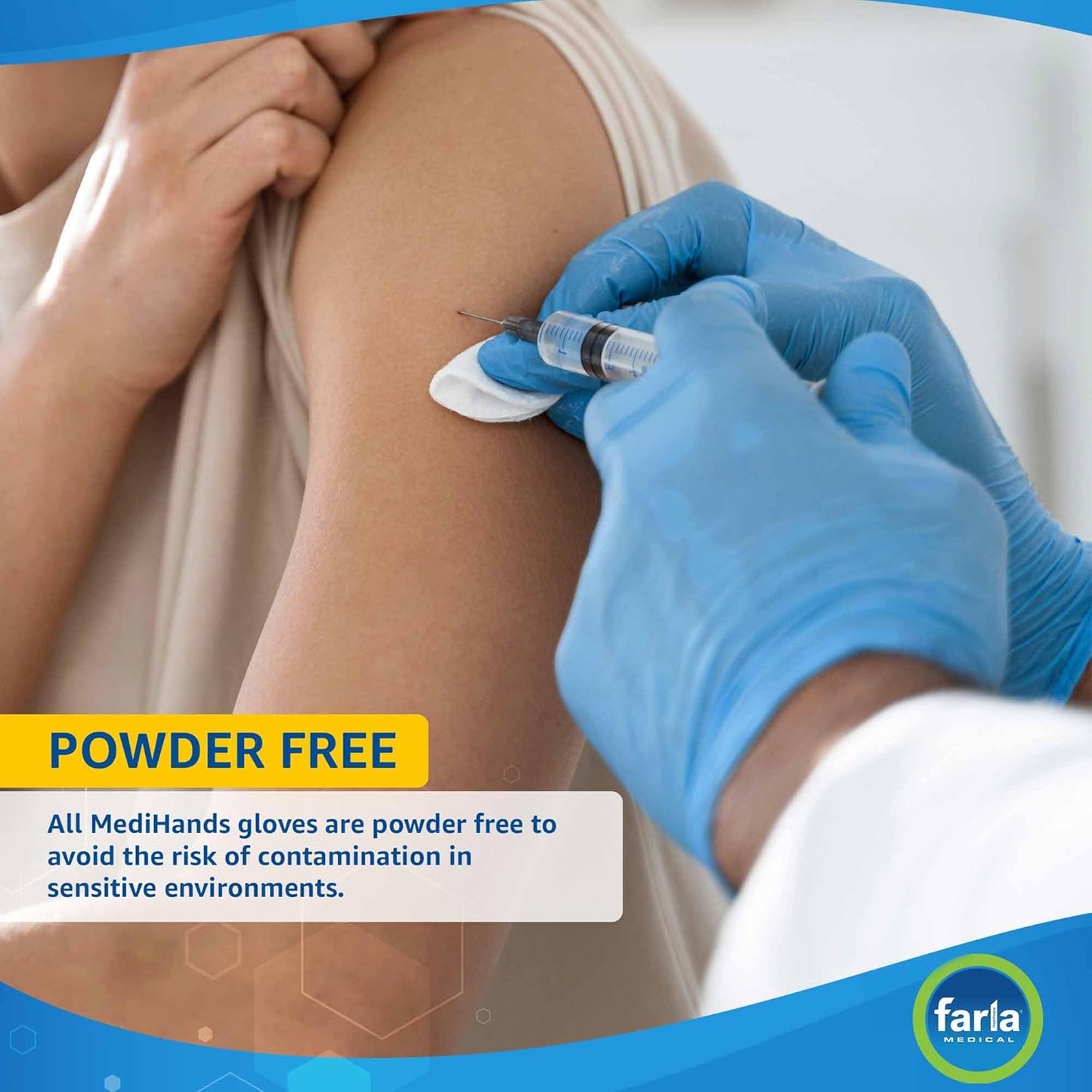 Blue Nitrile Gloves – Medium, Blue, Powder-Free, Latex-Free, Pack of 100