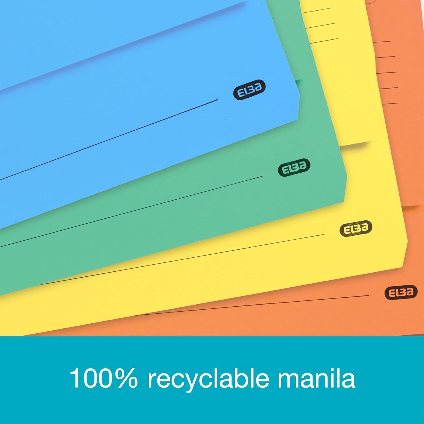 Elba A4+ Foolscap Document Wallets ā Assorted Colors, Pack of 10 Durable Folders