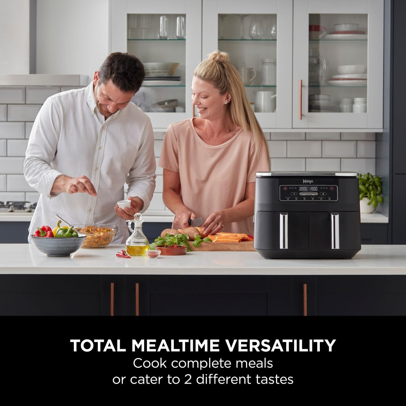 Ninja Dual Zone Air Fryer 7.6L β 6-in-1, No Oil, 2 Drawer, Non-Stick, AF300UK