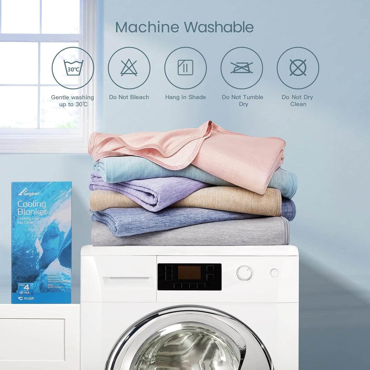 Elegear Cooling Blanket for Night Sweats, Q-Max 0.5 Arc-Chill, Summer Cooling Throw for Bed & Sofa - Lightweight & Comfortable for Hot Sleepers, Twin/Double, Gray