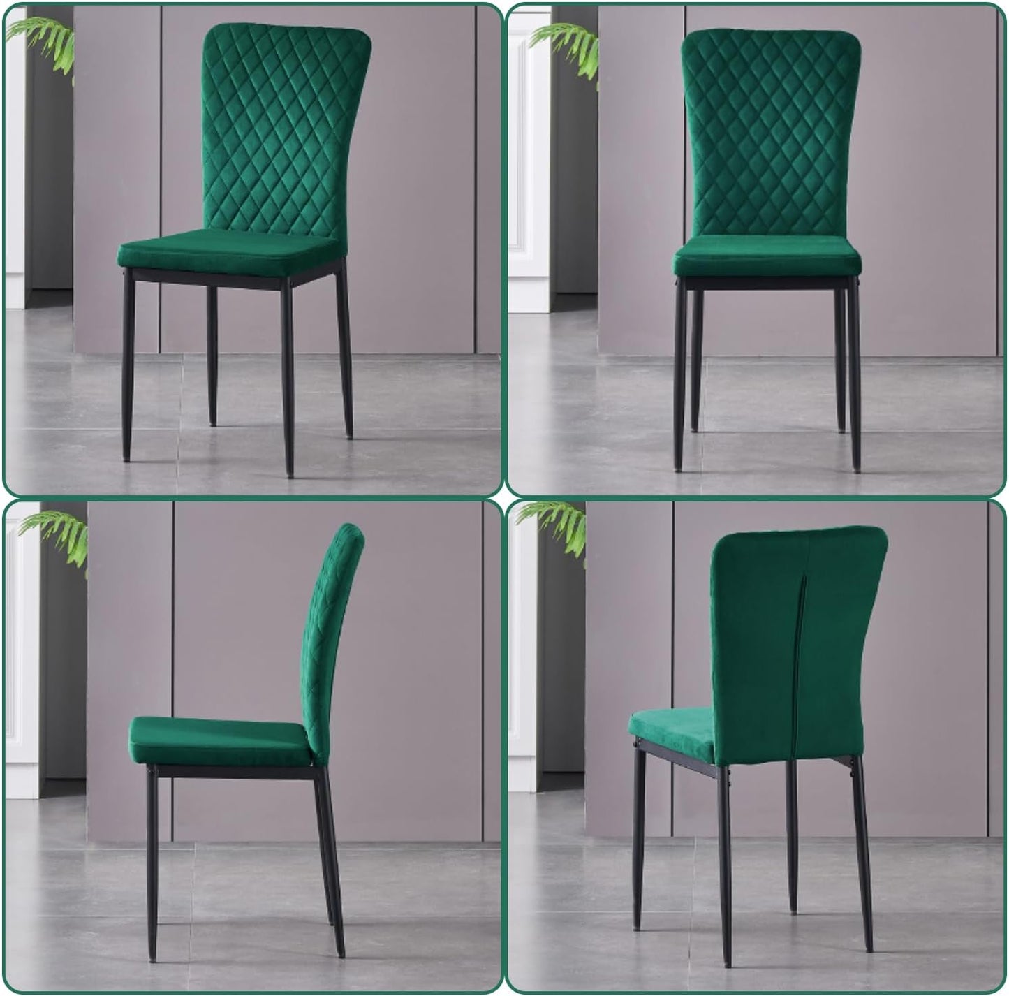 Modern Upholstered Dining Chairs Set of 4/6/8 – High Back, Metal Legs, Multi-Color