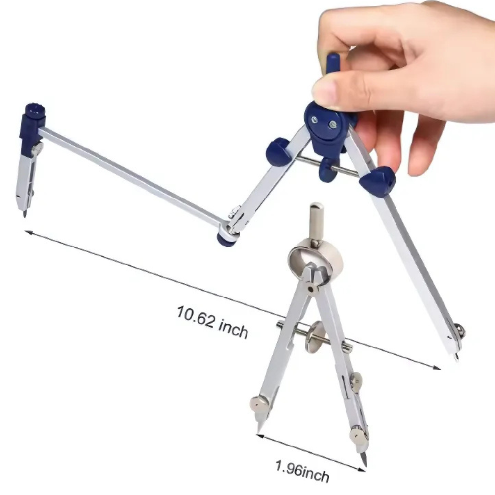 7PCS Metal Geometry Set β Compass, Ruler & Pro Tools for Students & Architects