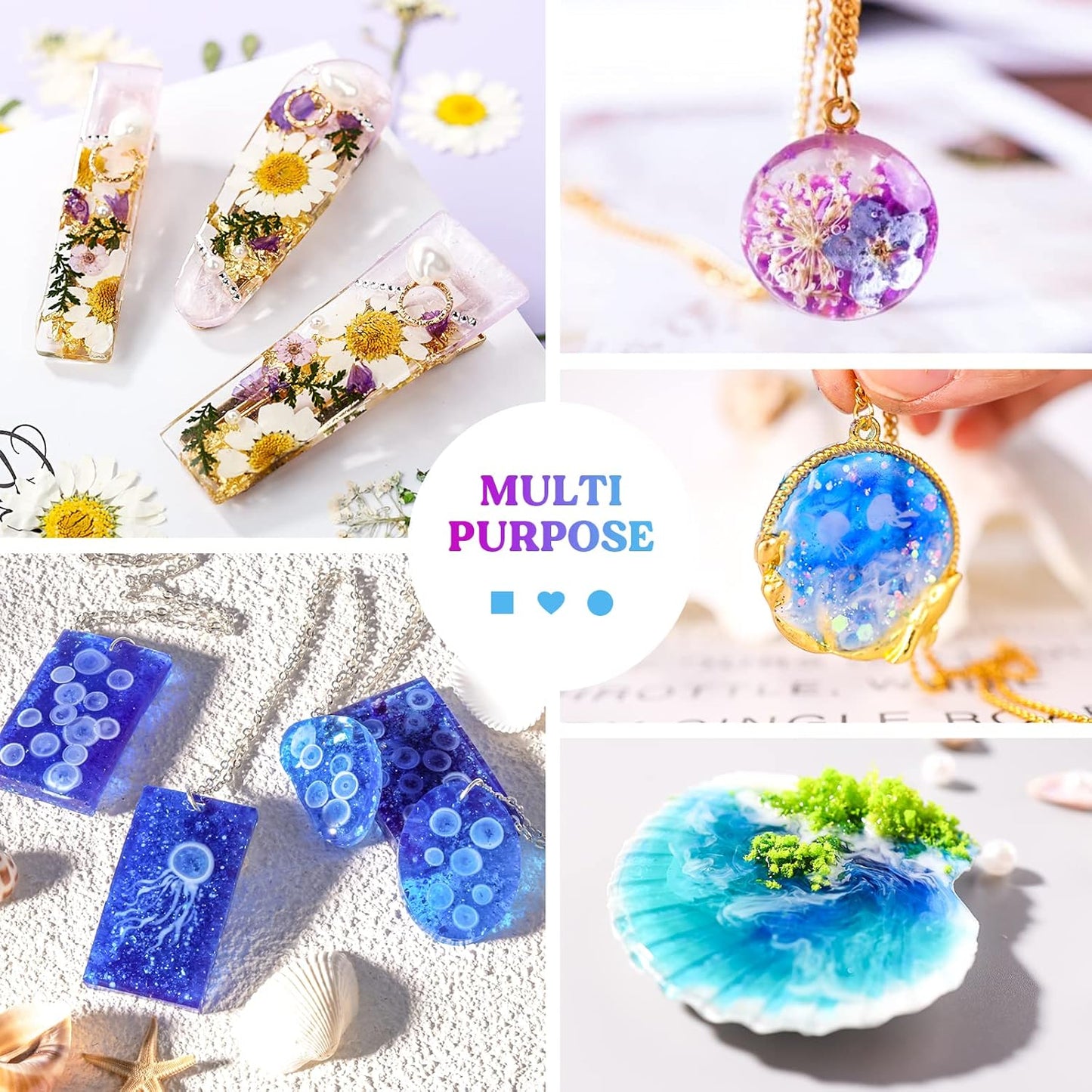 UV Resin Kit with Lamp β 153Pcs Jewelry Making Set with 250g Clear Low Odor Resin