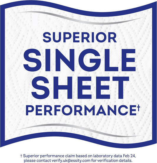 Plenty Kitchen Towels 6 Rolls – 2-Ply, 600 Strong & Absorbent Sheets for Cleaning