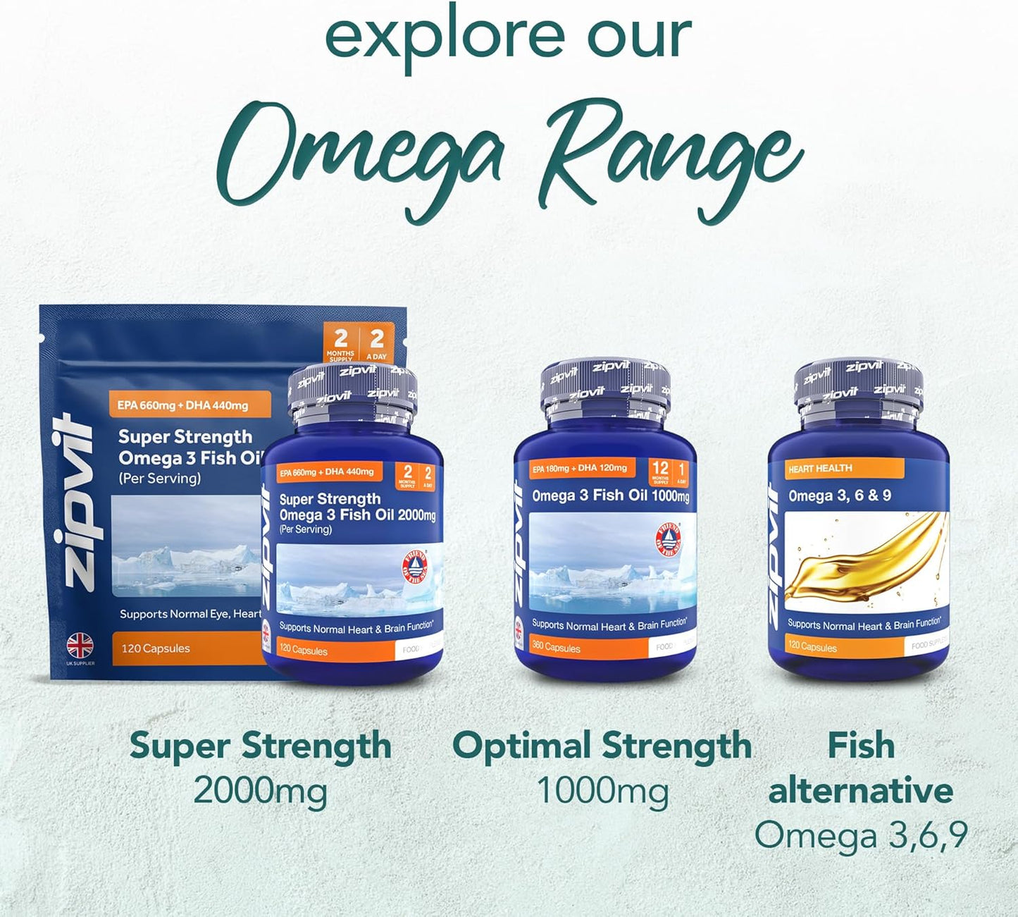 Omega 3 Fish Oil 2000mg β 120 Softgels | Heart, Brain & Eye Support | 2-Month Supply
