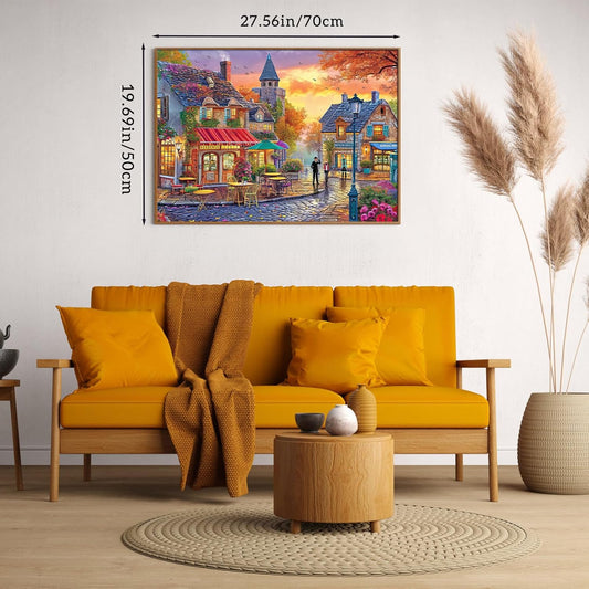 HUADADA Jigsaw Puzzles for Adults 1000 Piece Streets Scene 1000 Piece Jigsaw Puzzles for Adults Jigsaws Challenging Game