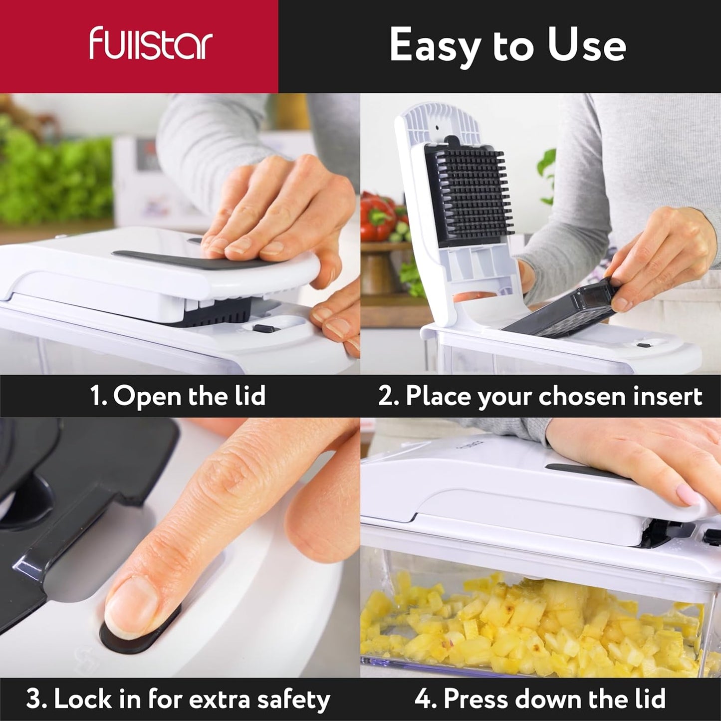4-in-1 Vegetable Chopper & Cutter β Onion, Salad, Potato Dicer Kitchen Tool