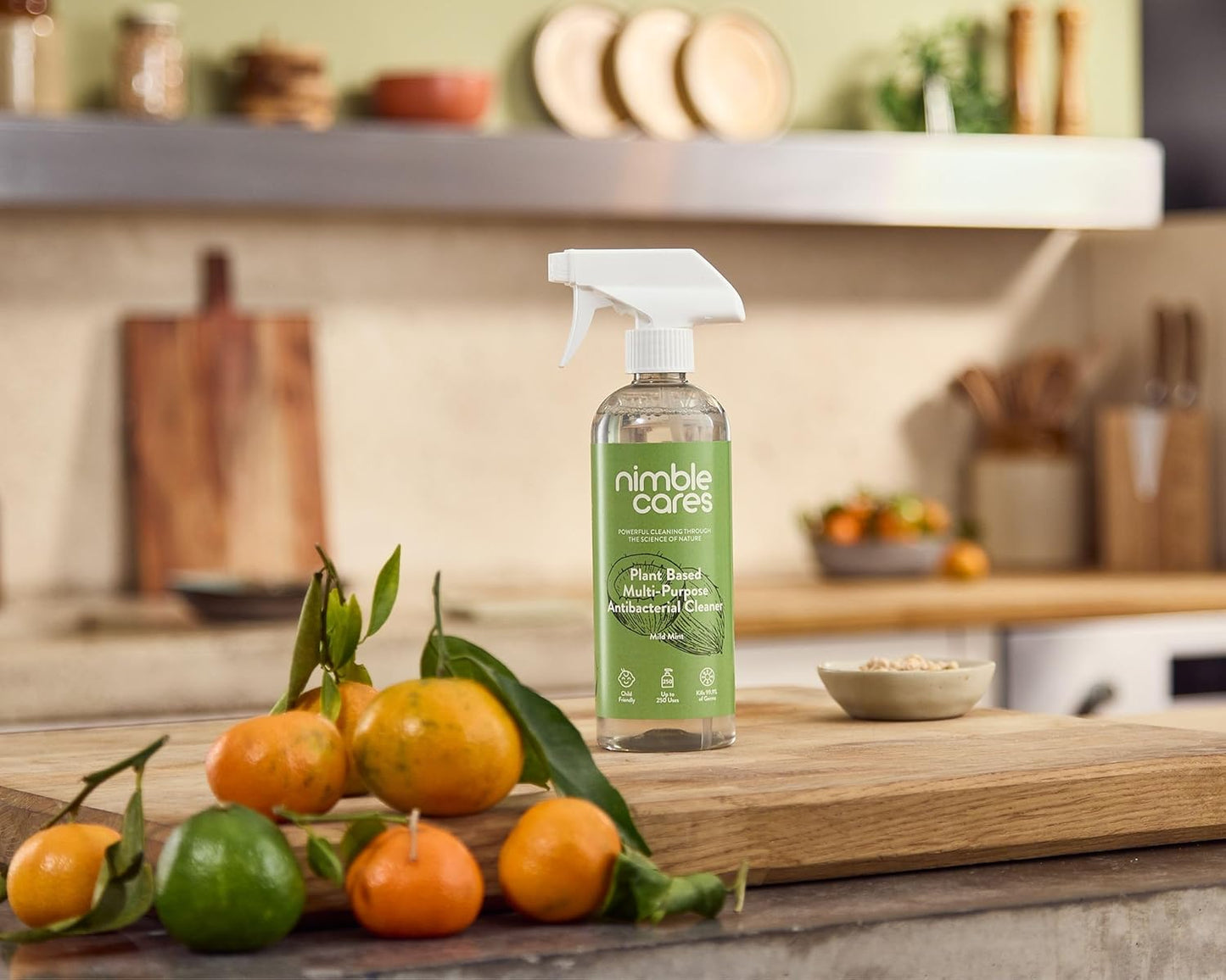 Nimble Cares Plant Based Multi-Purpose Antibacterial Cleaner Mild Mint 250 Uses - 500ml
