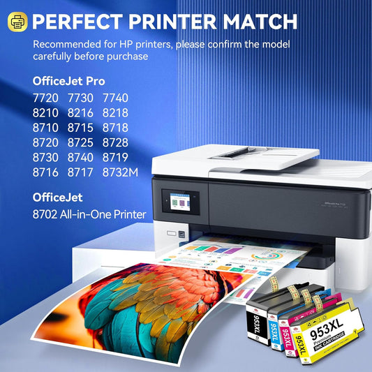 Toner Kingdom 953XL Remanufactured Ink Cartridge Multipack for HP OfficeJet Pro Printers