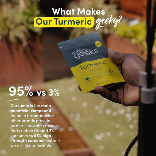 Turmeric 2000mg with Black Pepper & Ginger – 120 Vegan Tablets – UK Made Supplement