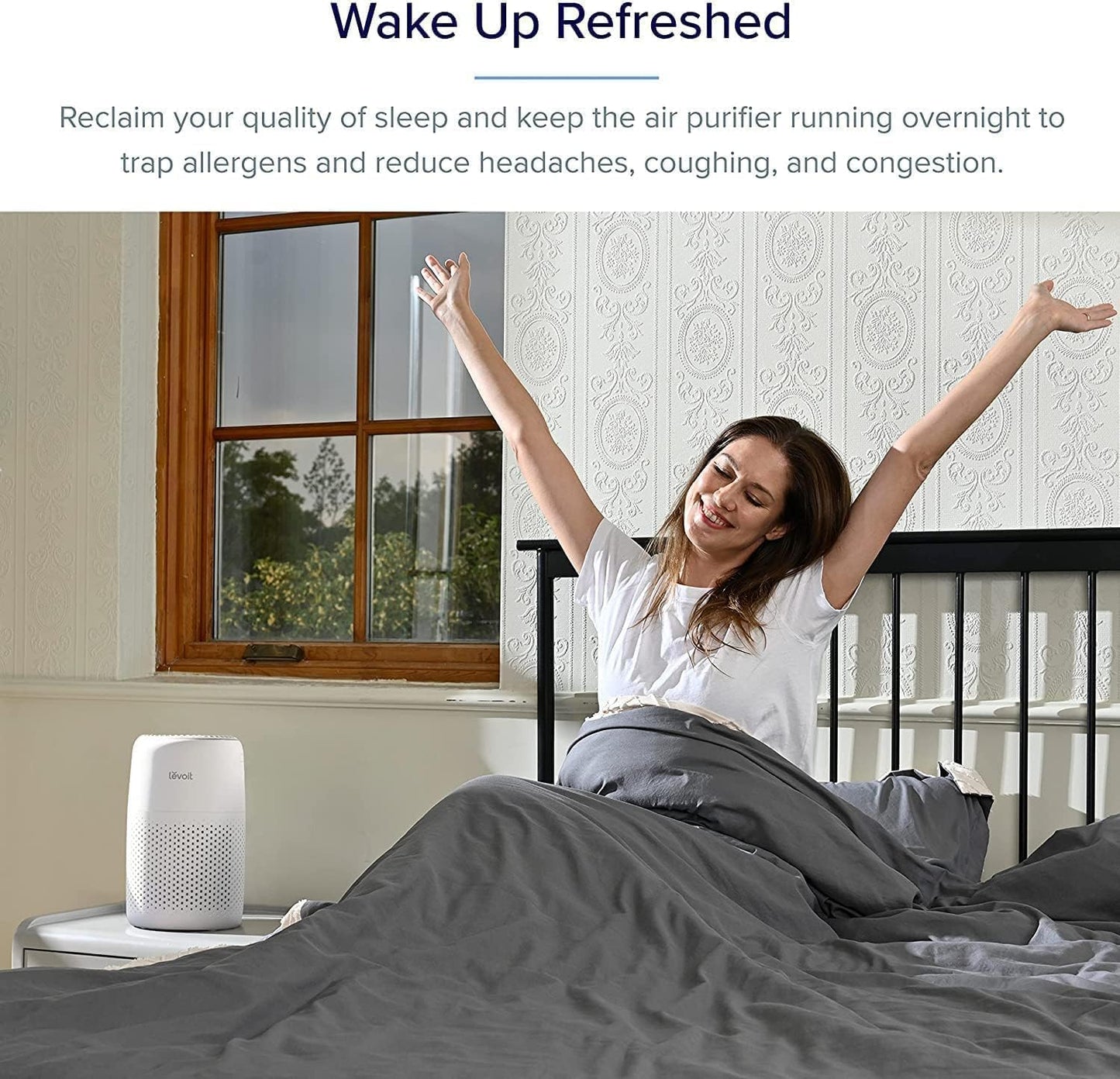 LEVOIT HEPA Air Purifier for Bedroom โ Quiet, Odor Remover for Smoke, Pets & Dust