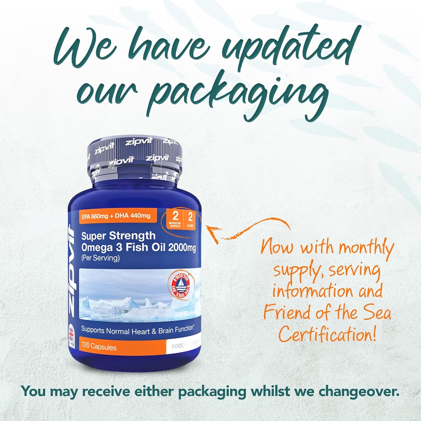 Omega 3 Fish Oil 2000mg β 120 Softgels | Heart, Brain & Eye Support | 2-Month Supply