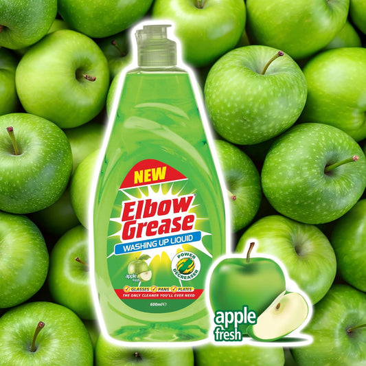 Elbow Grease Apple Dishwashing Liquid 600ml – Powerful Grease Remover for Dishes