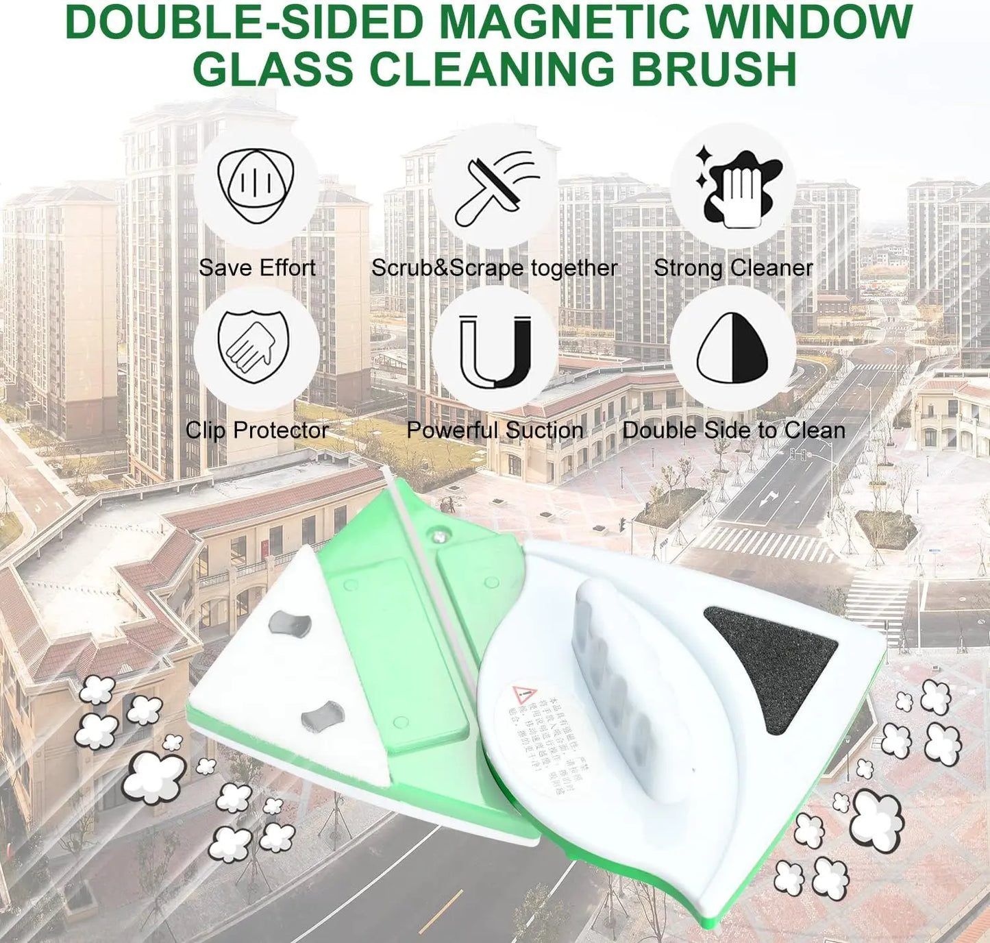 Podazz Magnetic Window Cleaner for 20–30mm Glass – Strong Grip, Streak-Free Shine