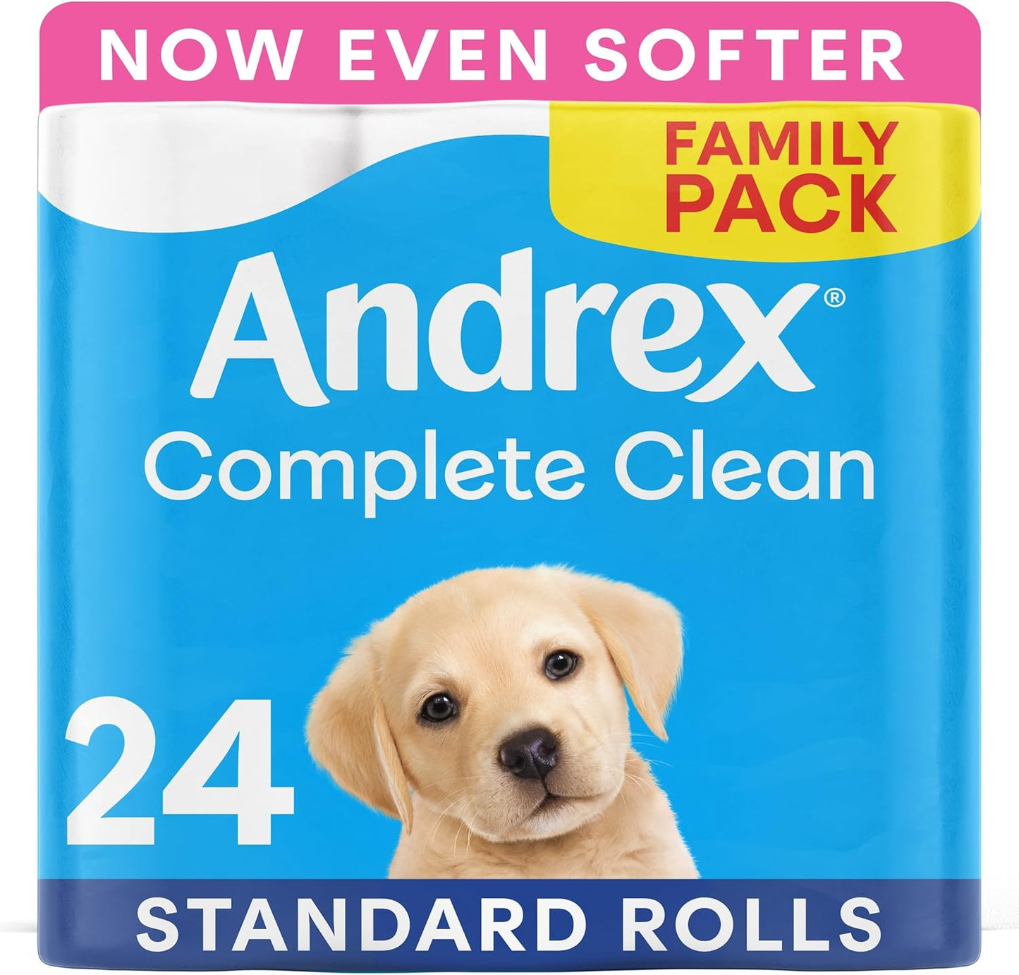 Andrex Complete Clean Toilet Roll 24 Rolls (Previously Andrex Classic Clean Toilet Tissue) Unbeatable Toilet Paper with Unique 3D Wave, FSC Certified