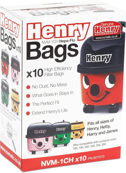 Genuine Henry Hetty NVM-1CH HepaFlo Vacuum Dust Bags – Pack of 10 by Avern