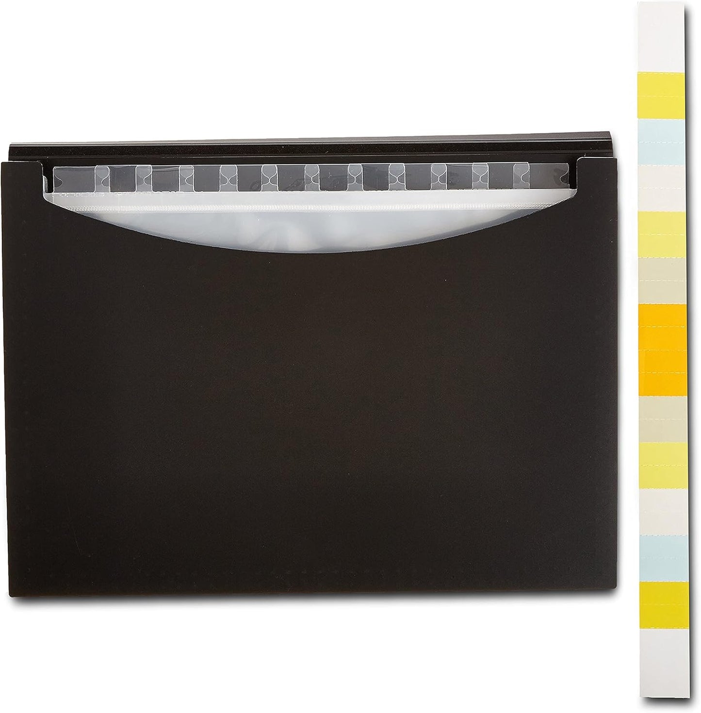 A4 Expanding File Folder โ Black Document Organizer with Pockets for Office & School