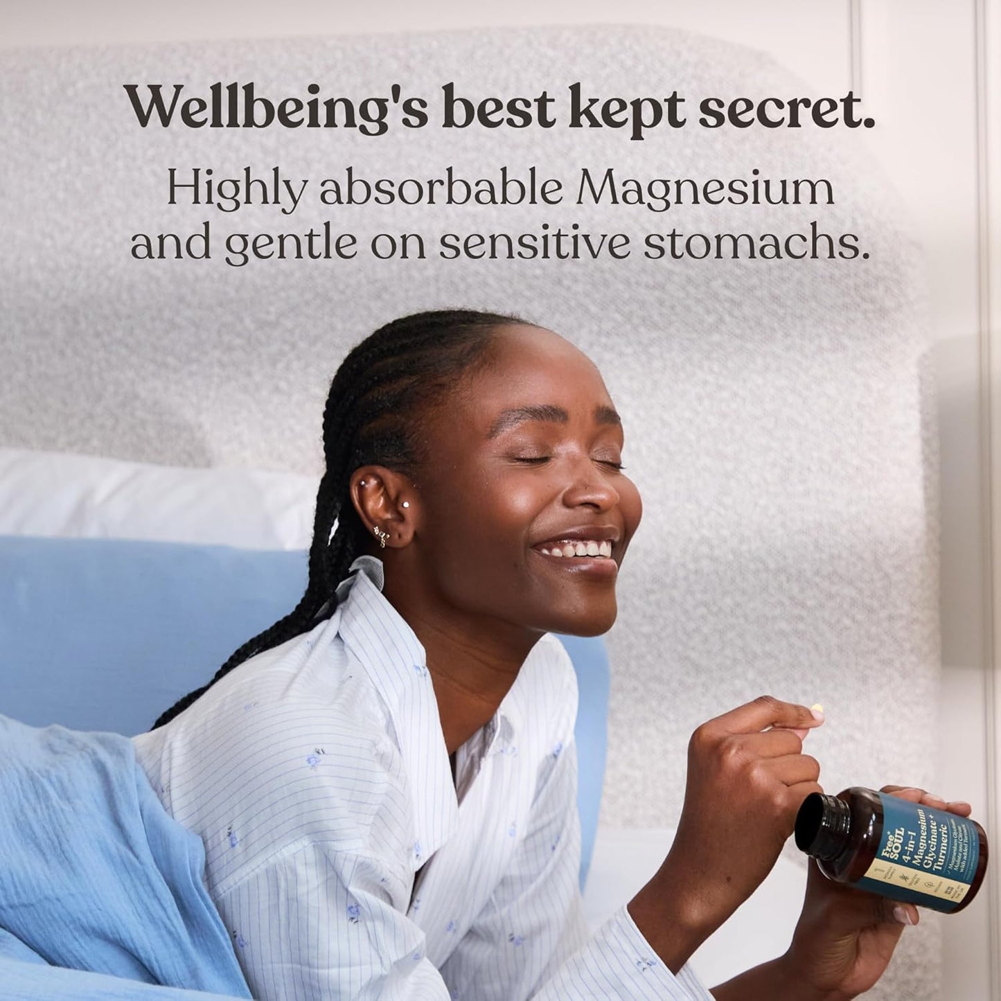 Magnesium Glycinate + Turmeric 4-in-1 | 1322mg Triple Blend | 90 Vegan Tablets UK