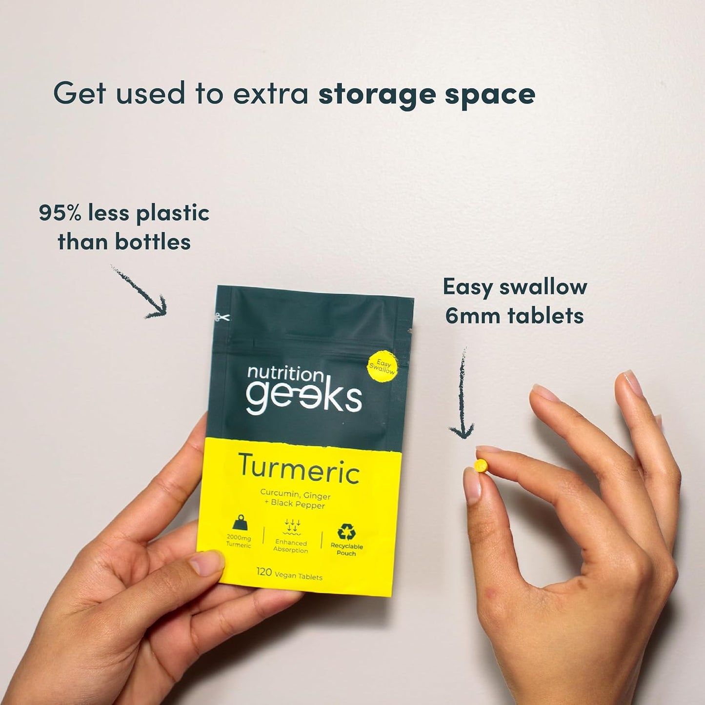 Turmeric 2000mg with Black Pepper & Ginger β 120 Vegan Tablets β UK Made Supplement