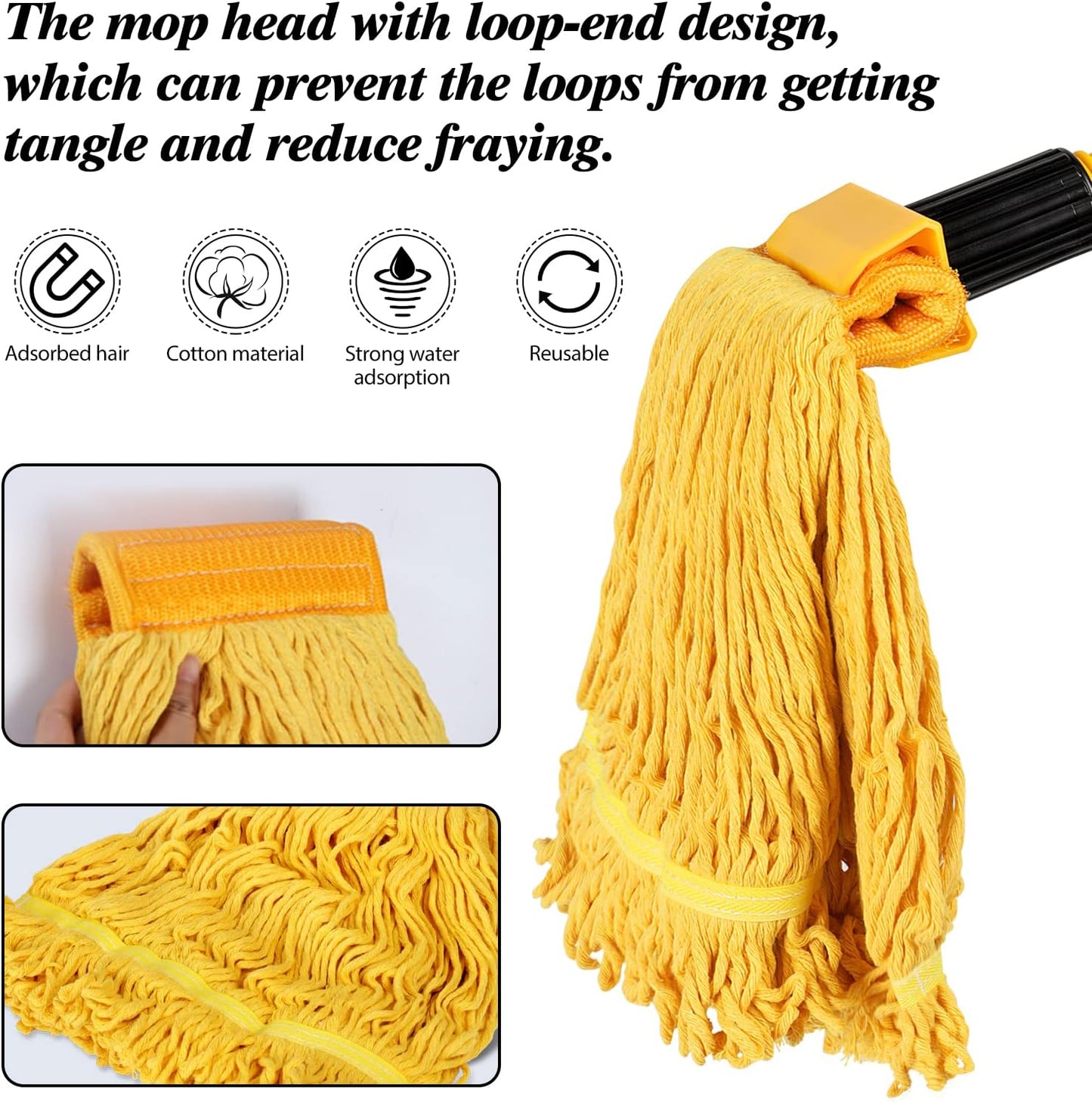 Heavy Duty Commercial Mop with 2 Heads & 120cm Steel Handle β Wet Floor Cleaning