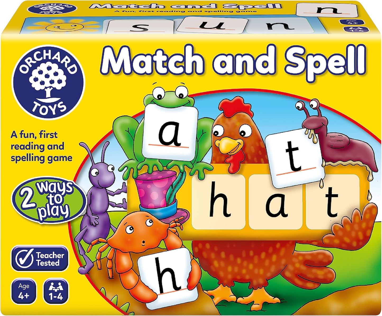 Orchard Toys Match and Spell Game - Kids Learning & Educational Toys with Sight Words & Flash Cards - Alphabet & Spelling Games for 4 Year Olds and Up - Word Building & Phonics Games for Boys & Girls
