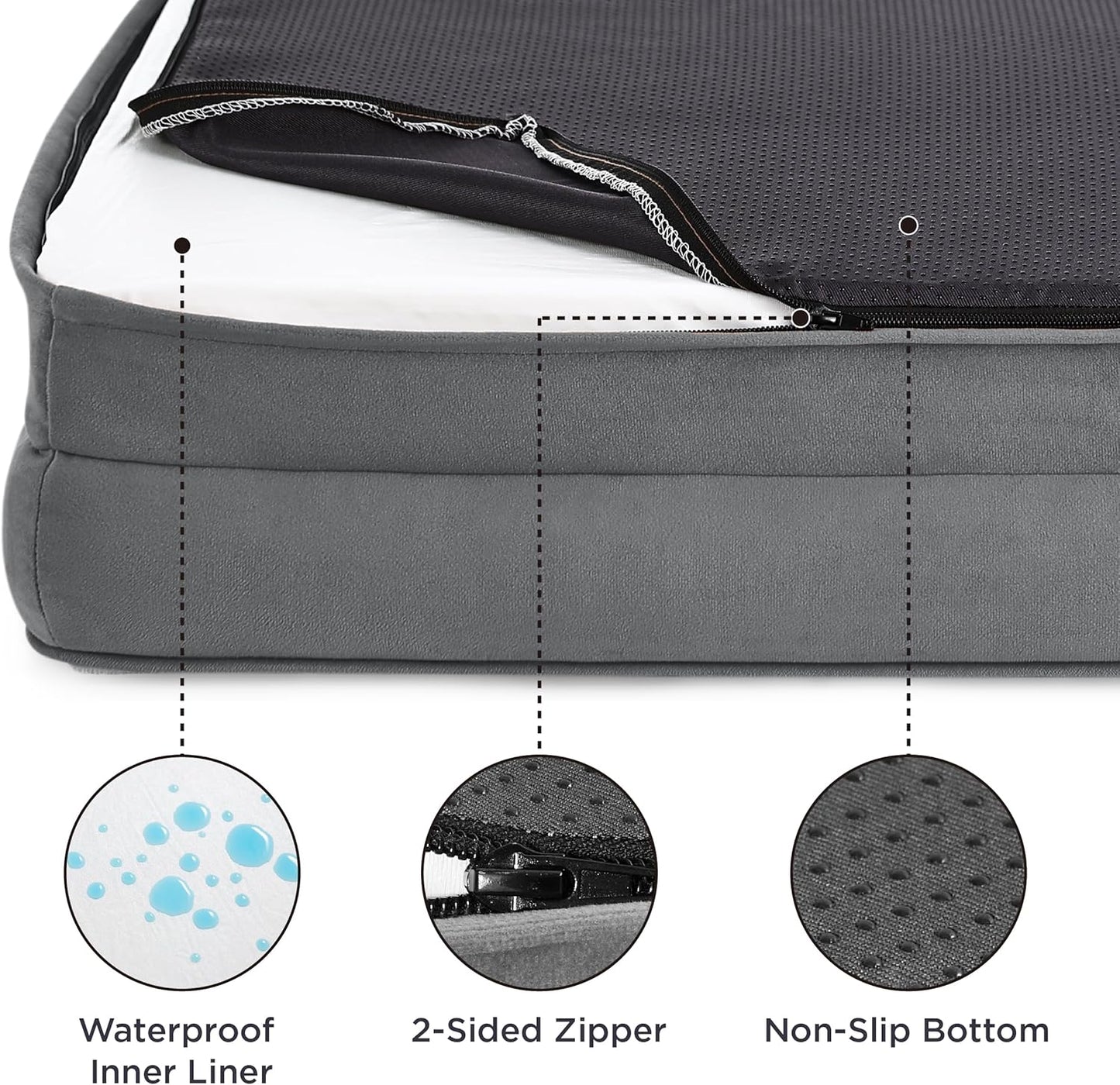 Bedsure Orthopedic Dog Sofa Bed – Washable, Waterproof, Flannel Cover, Large Size