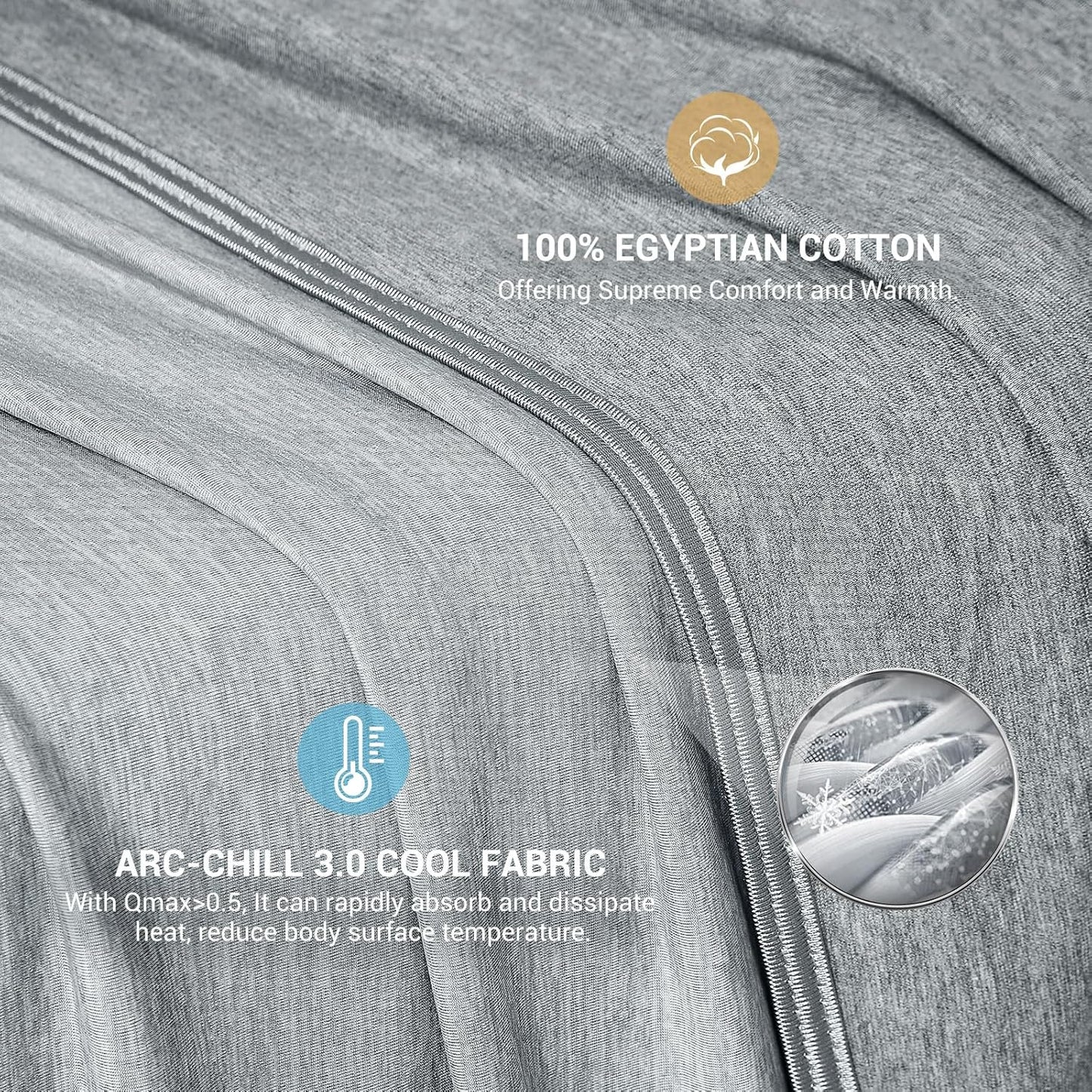 Elegear Cooling Blanket for Night Sweats, Q-Max 0.5 Arc-Chill, Summer Cooling Throw for Bed & Sofa - Lightweight & Comfortable for Hot Sleepers, Twin/Double, Gray