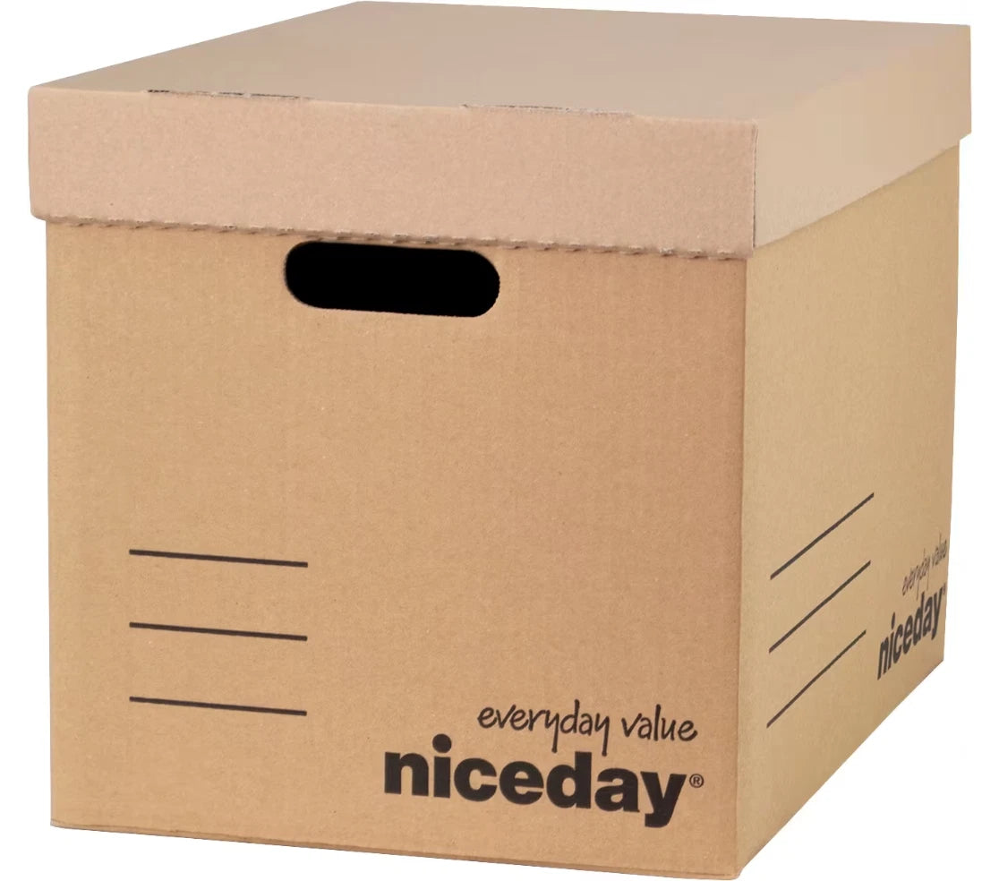 10x Niceday Economy Archive Filing Storage Box Brown 301H x 297W x 403D mm