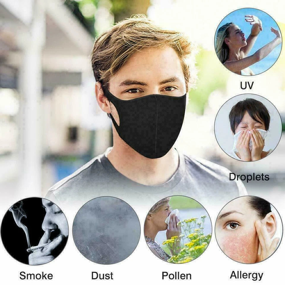 5x Face Mask Reusable Masks UK Washable Mouth Nose Breathable Protection Cover