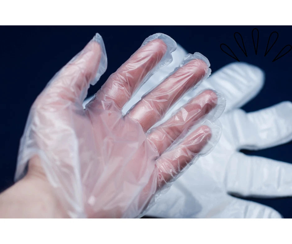 100 Disposable Plastic Gloves PE Polythene Clear Catering Food Safe Prep Clean
