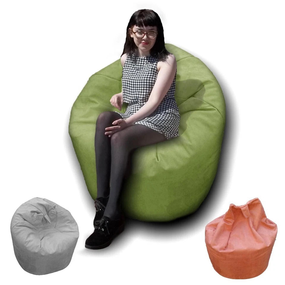 Faux Suede Beanbag Chair Gaming Bean Bag Seat Lounger Couch Kids Adult UK