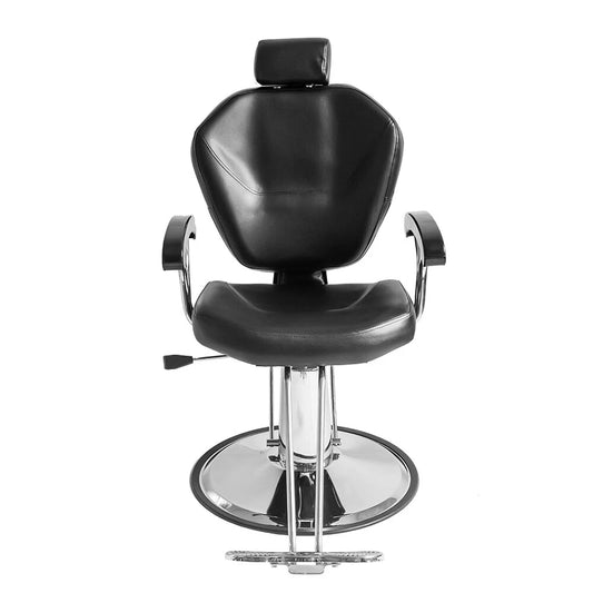 Reclining Barber Chair Swivel Salon Chair PU Leather Beauty Chair with Headrest