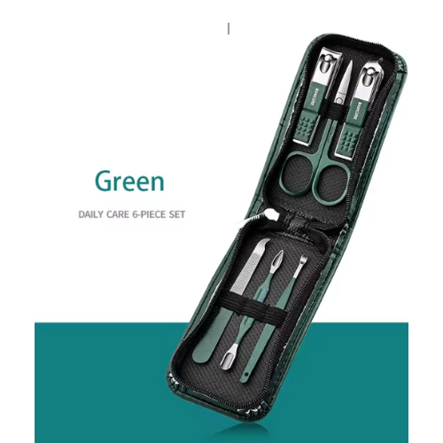 6-Piece Stainless Steel Manicure & Pedicure Set – Nail Clippers with Travel Case
