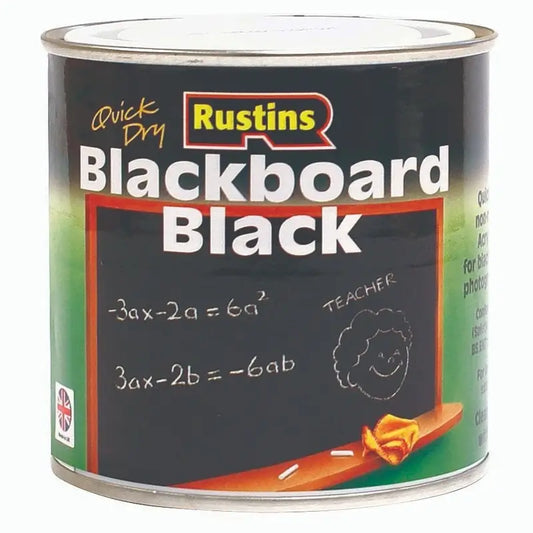 Rustins Blackboard Black 500ml Quick-Drying Paint For Creating Chalkboards Interior Use