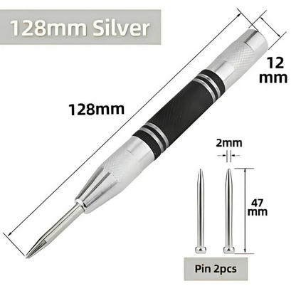 Automatic Center Punch Tool – Spring Loaded, Metal/Wood Marking for Drilling