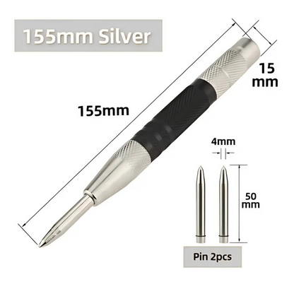 Automatic Center Punch Tool – Spring Loaded, Metal/Wood Marking for Drilling