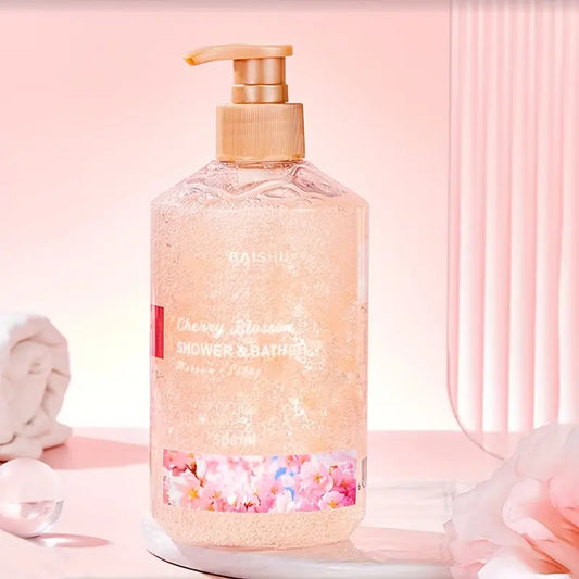 500ml Large Capacity Cherry Blossom Petal Body Shower Gel - Moisturizing Formula