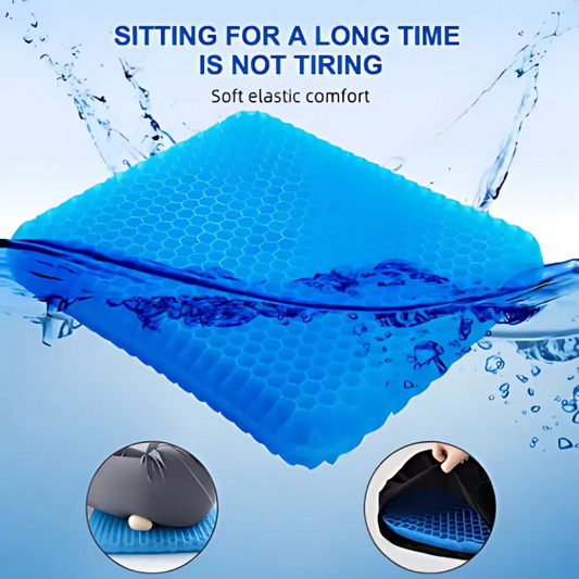 Gel Seat Cushion for Tailbone & Back Pain Relief – Breathable Honeycomb Design