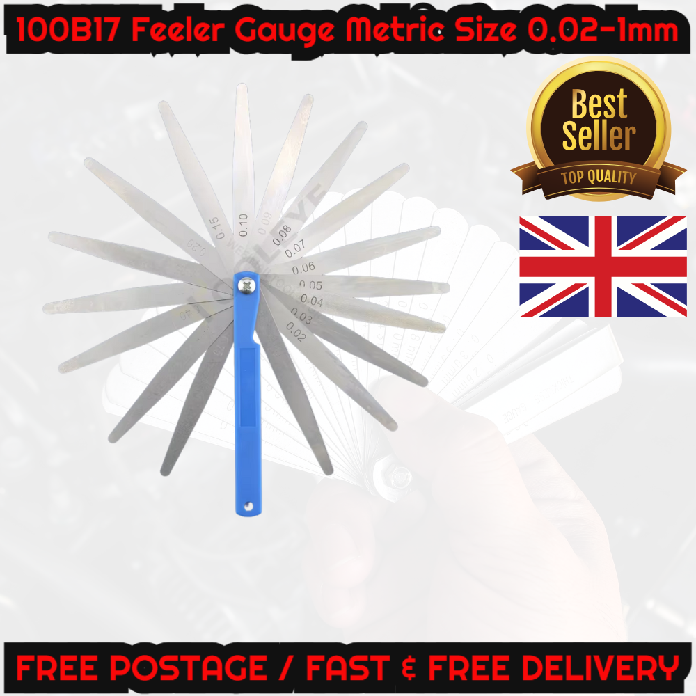 Metric Feeler Gauge 0.02-1mm Set for Valve, Spark Plug & Gap Measurement Tool