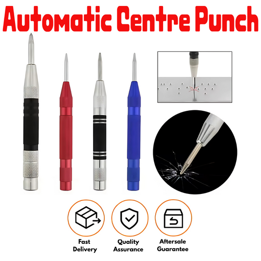 Automatic Center Punch Tool – Spring Loaded, Metal/Wood Marking for Drilling
