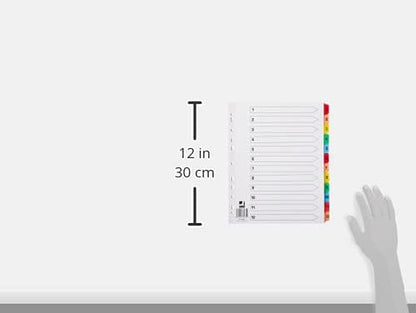 Q-Connect 1-12 Index Extra Wide Reinforced Multi-Colour Tabs (Pack of 4)