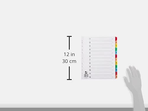 Q-Connect 1-12 Index Extra Wide Reinforced Multi-Colour Tabs (Pack of 4)