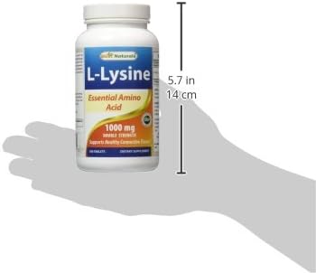 Best Naturals L-Lysine 1000mg – Immune Support Supplement – 180 Tablets