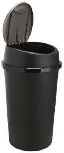 Easy Shopping TOUCH BIN 45L 45 Litre Colour Bin Home Garden Office School Kitchen Top Bin Removable Lid (Black)