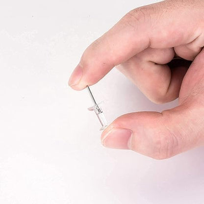 NEDBLUE Clear Push Pins - 120 Drawing Pins with Storage Box, Thumb Tacks for Cork, Notice and Bulletin Boards - Map Pins (Clear)