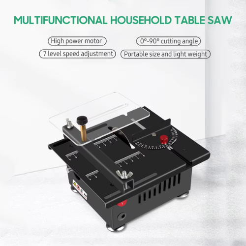 100W Mini Table Saw – Adjustable Speed & Angle, 16MM Depth – Cuts Wood, Plastic & Acrylic