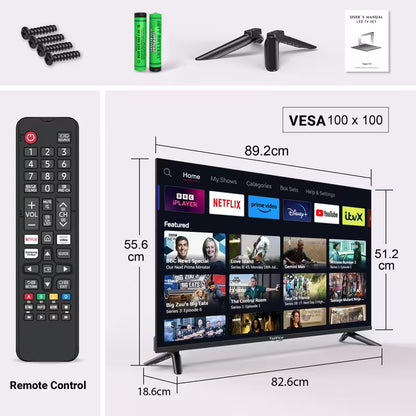 40 inch Full HD Smart TV powered by Tizen 3 HDMI 2 USB RJ45 TeeView - TV40QFT-UK