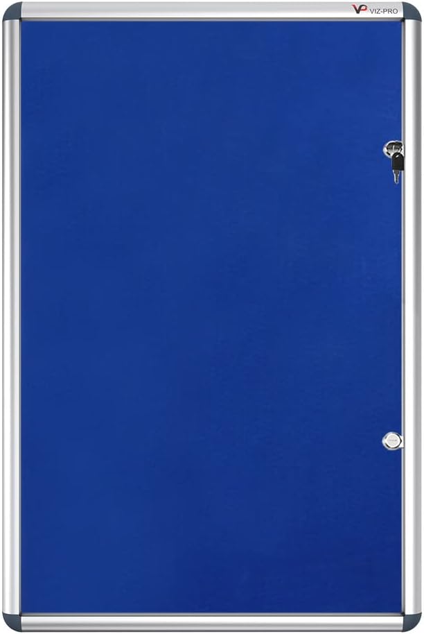 VIZ-PRO Tamperproof Lockable Noticeboard Class 1 Aluminium Framed 120 x 90 cm